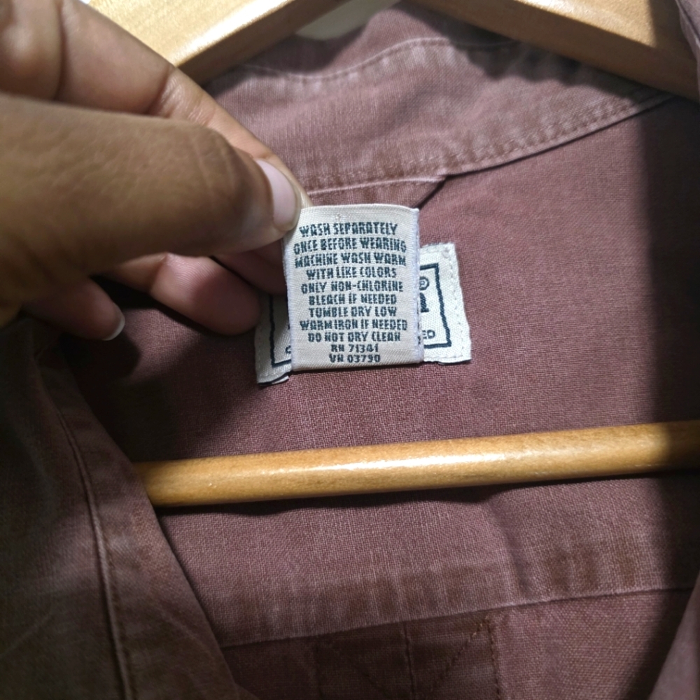 L.L. Bean Button Up 100% Cotton Faded Brown 2XL - Picture 3 of 4